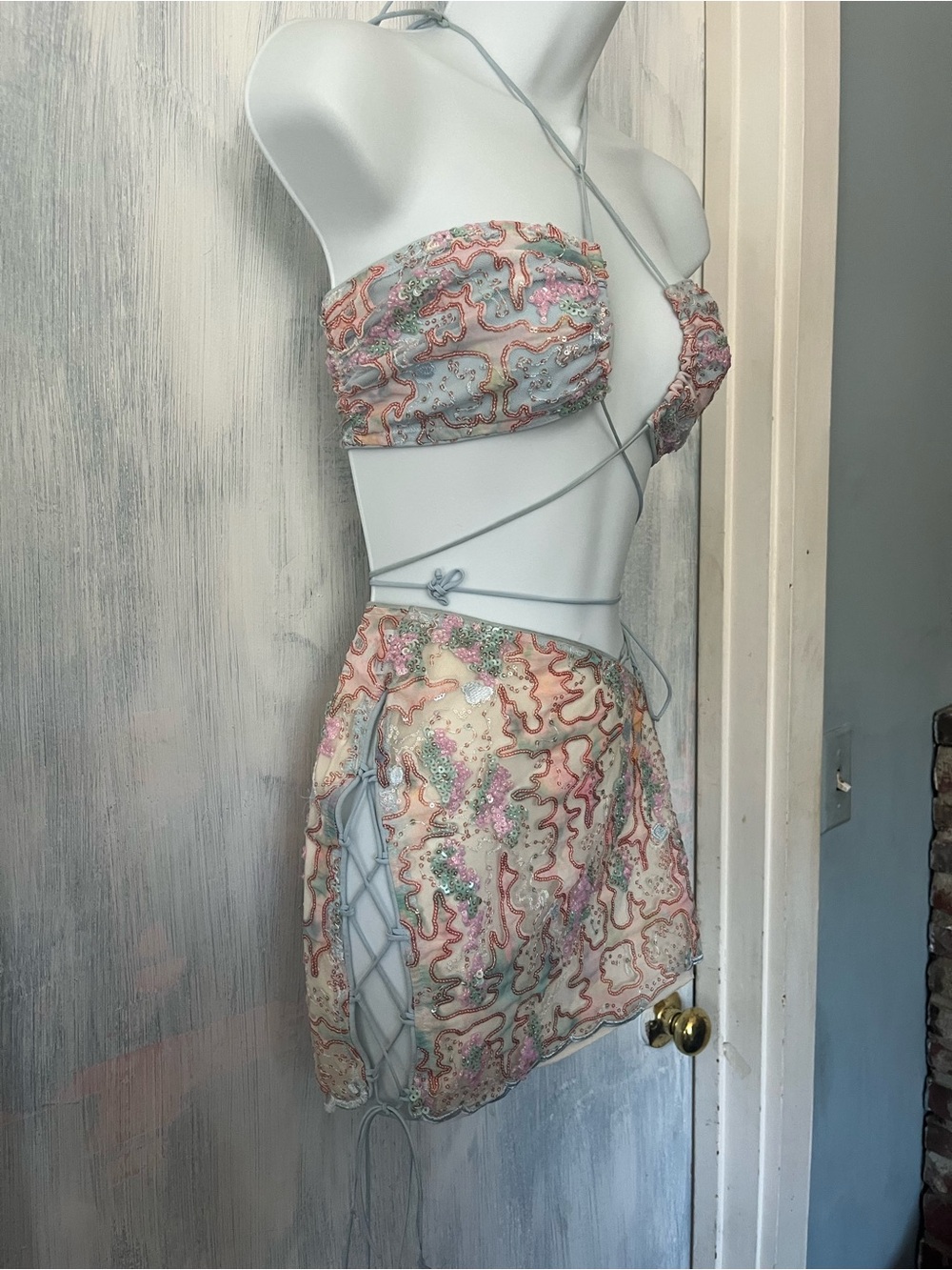 For Love & Lemons ‘Monique’ Sequin Two-Piece Set - Picture 6 of 12